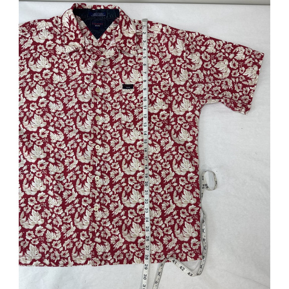 Y2K Vintage Tommy Hilfiger Hawaiian Shirt Button Down Floral Men XL Locker Loop - Picture 8 of 10